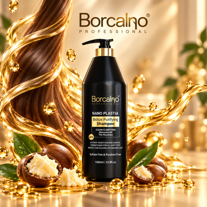 Borcalno Nano Plastia & Botox Hair Straightening Treatment Set | مجموعة نانو بلاستيا وبوتوكس لفرد وتنعيم الشعر – Glyoxylic Acid – 0% Formaldehyde