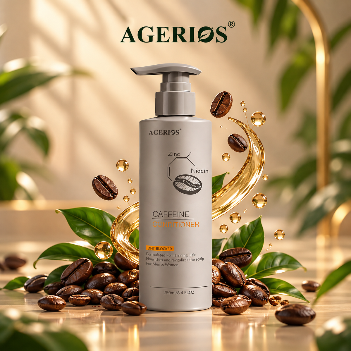 Agerios Caffeine Conditioner – DHT Blocker | Caffeine Conditioner to Reduce Hair Loss and Support Density