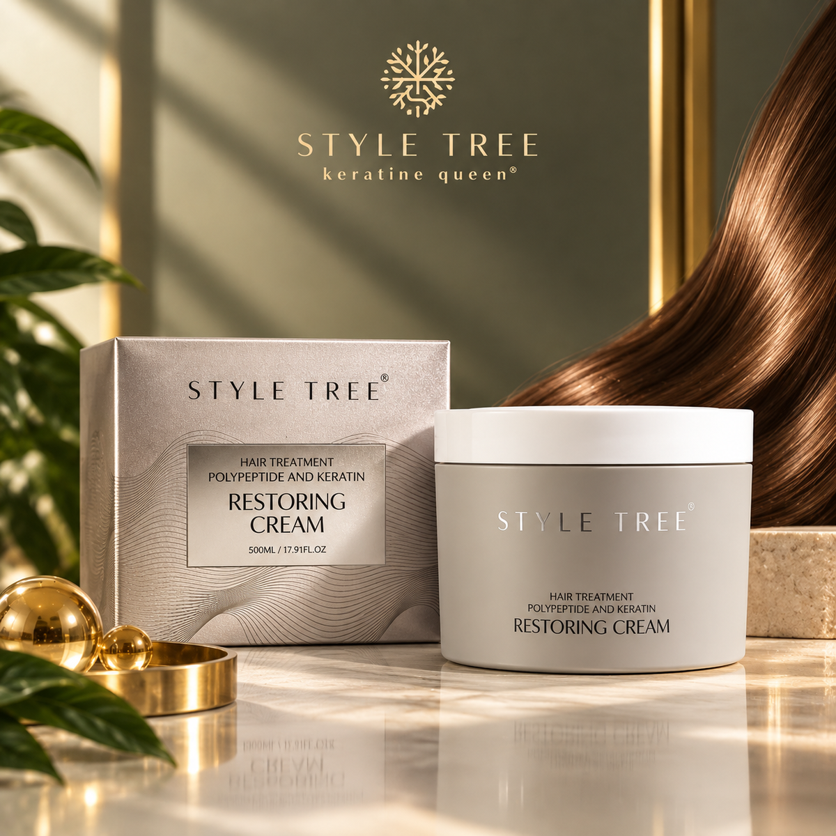 Style Tree Polypeptide & Keratin Restoring Hair Mask 500ml | ماسك البوليببتيد والكيراتين لترميم الشعر